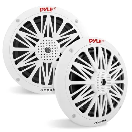 Pyle white marine speaker with durable construction