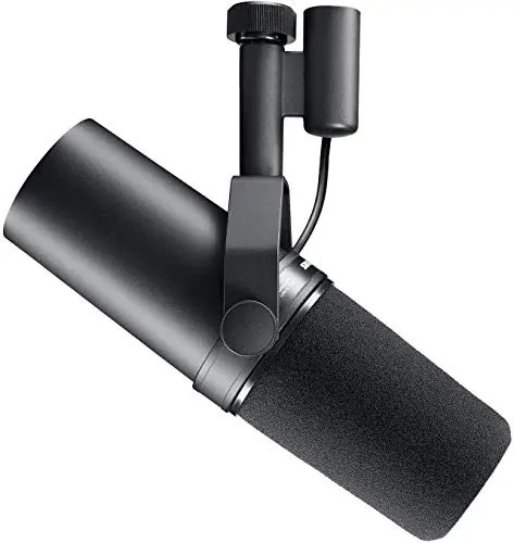 Shure SM7B dynamic studio microphone in charcoal gray