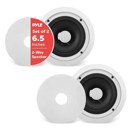 Pyle PDIC60 6.5-inch in-ceiling speakers with titanium dome tweeter