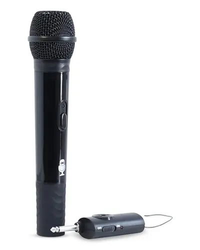 Singing Machine portable wireless microphone in black