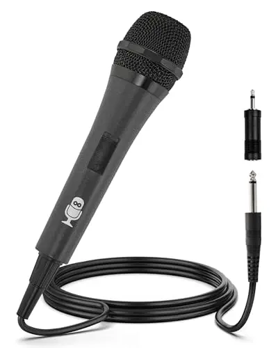 SINGING MACHINE wired dynamic microphone in black for karaoke machines