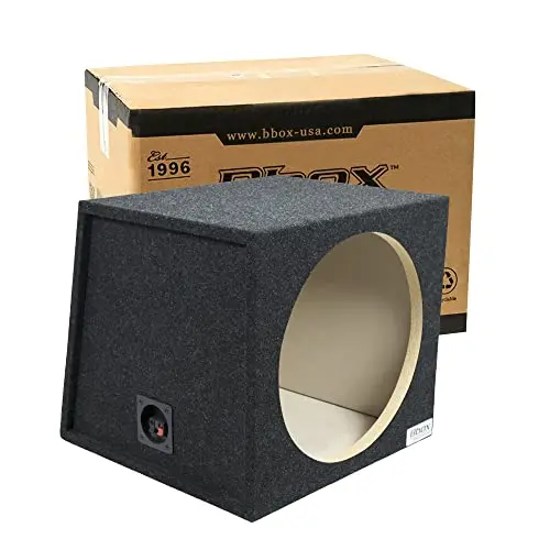 Bbox single 15-inch sealed subwoofer enclosure with red and black terminals