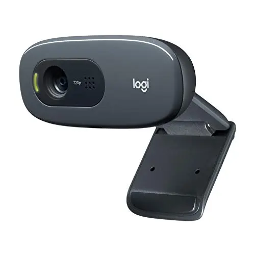 Logitech C270 webcam clipped to laptop screen