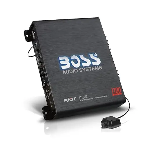 BOSS Audio R1100M monoblock car amplifier with illuminated logo