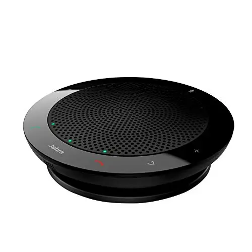Jabra Speak 410 portable USB speakerphone on a desk