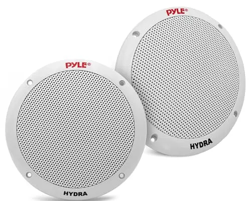 Pyle white marine speaker with weather-resistant construction