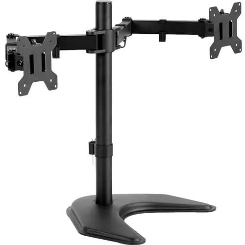VIVO freestanding dual monitor stand with large base