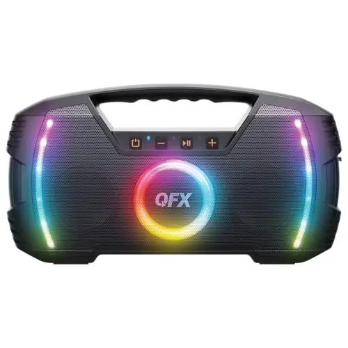QFX BT-ZX35 waterproof Bluetooth speaker with LED lights