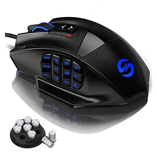 UtechSmart Venus MMO gaming mouse with RGB lighting and side buttons