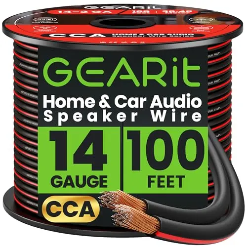 GEARit black speaker wire spool for home and car audio