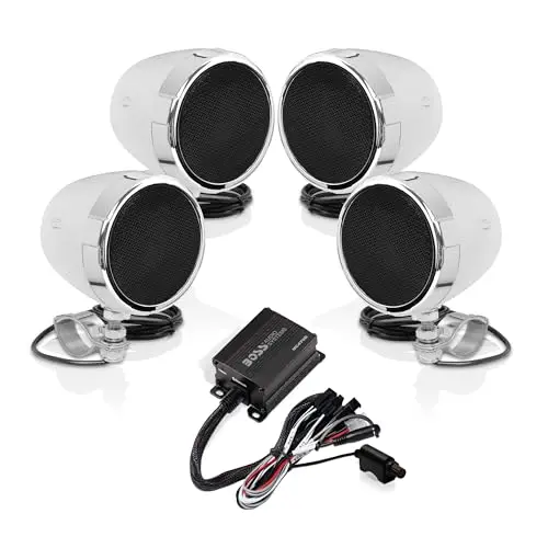 BOSS Audio Systems MC470B chrome motorcycle speakers