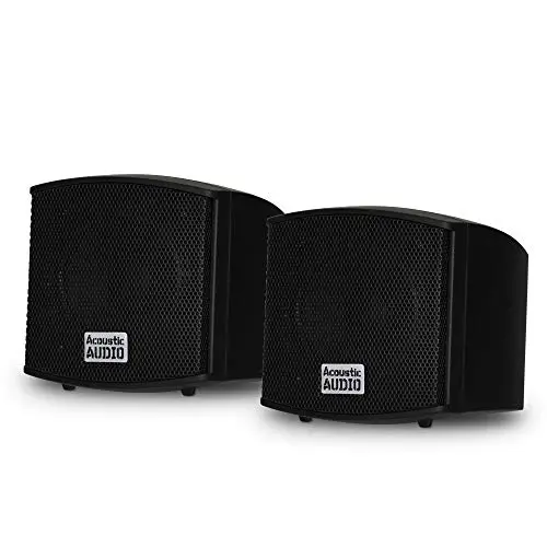 Acoustic Audio AA321B mountable indoor satellite speakers in black
