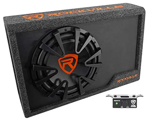 Rockville RWS12CA 12-inch powered car subwoofer with slim design