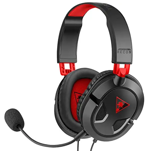 Turtle Beach Recon 50 gaming headset in black and red