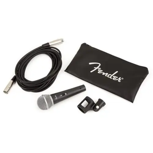Fender P-52S microphone kit including mic, cable, and clip for amplifier use