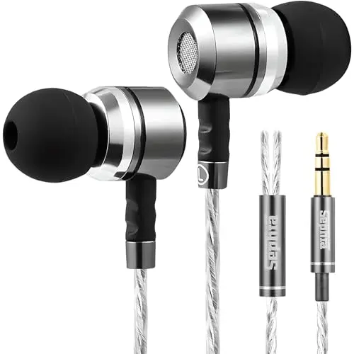Sephia SP3060 wired earbuds with multiple ear tips and tangle-free cord