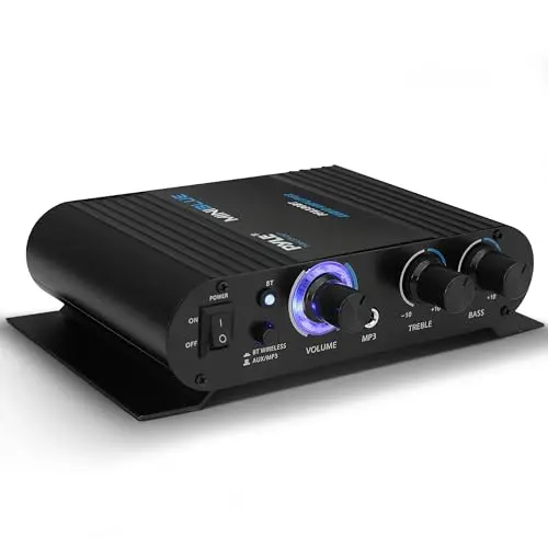 Pyle wireless Bluetooth home audio amplifier with blue LED