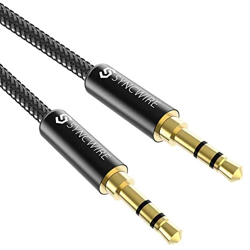 Syncwire braided aux cable with gold connectors