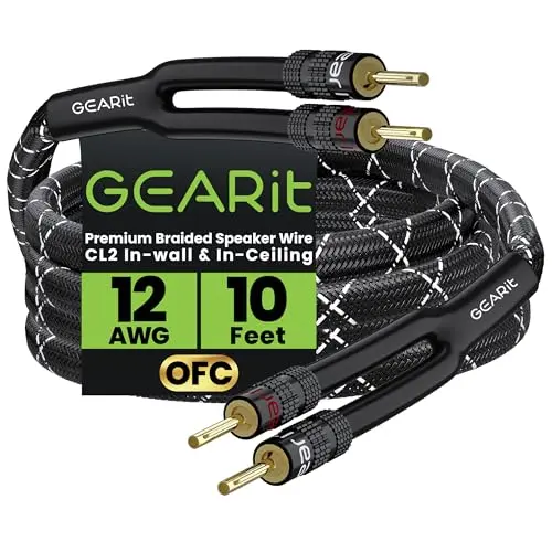GearIT 12AWG speaker cable with banana plugs