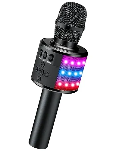 BONAOK Q78 karaoke microphone with disco lights and Bluetooth