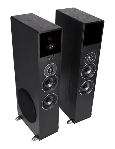 Rockville TM80B powered home theater tower speaker