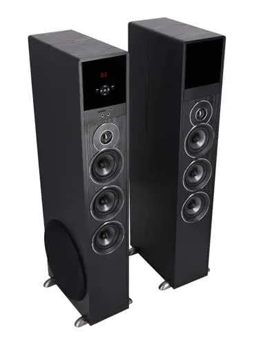 Rockville TM150B powered home theater tower speaker system