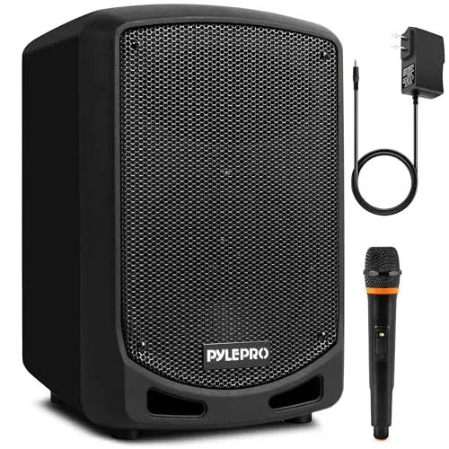 Pyle portable PA speaker with wireless microphone for karaoke and events