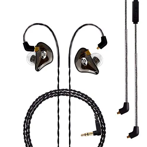 BASN brown in-ear monitor headphones with detachable cables