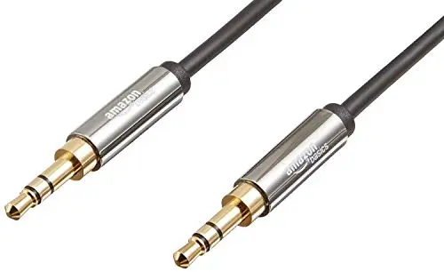 Amazon Basics 3.5mm aux cable pair with gold-plated connectors