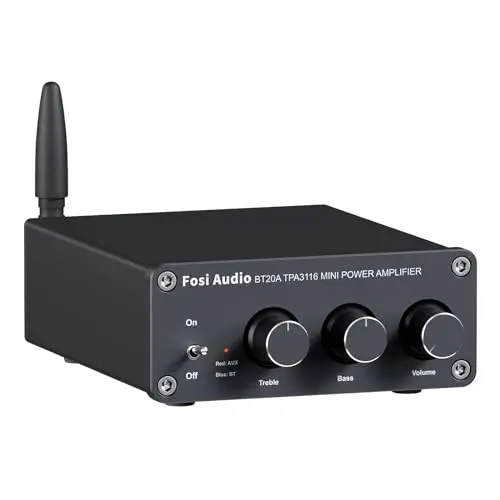 Fosi Audio BT20A black stereo amplifier for home speakers