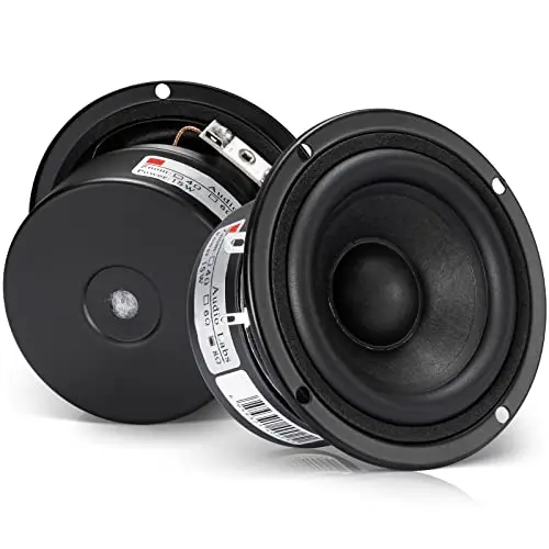 Facmogu full range bookshelf speakers in black wooden enclosure