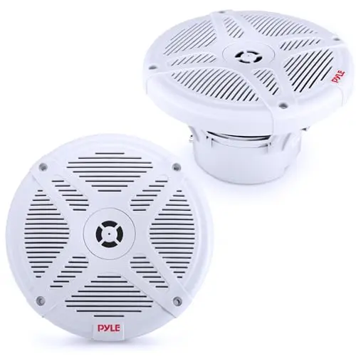 Pyle 6.5-inch waterproof marine Bluetooth speakers in white