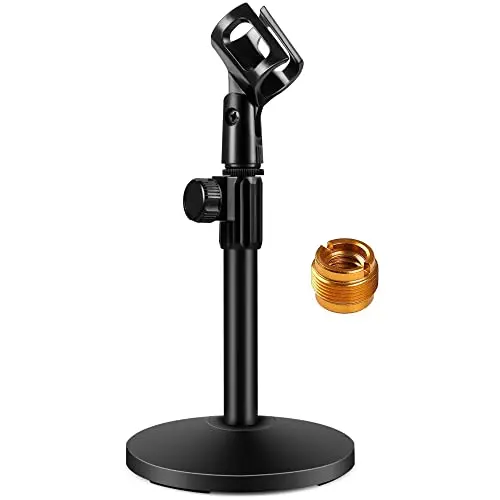 InnoGear desktop microphone stand with weighted base on desk