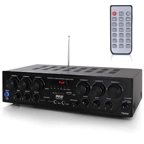 Pyle 6-channel Bluetooth amplifier with digital display