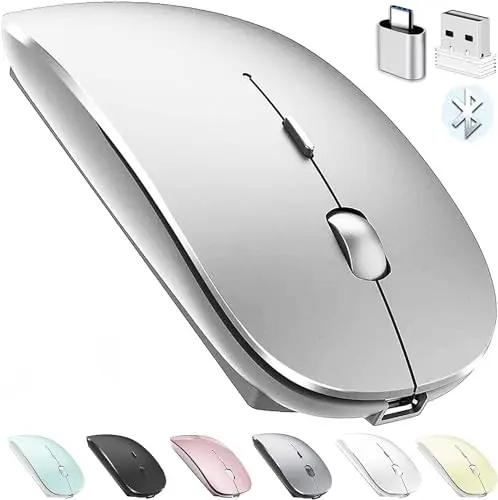 PEIBO Bluetooth wireless mouse in silver