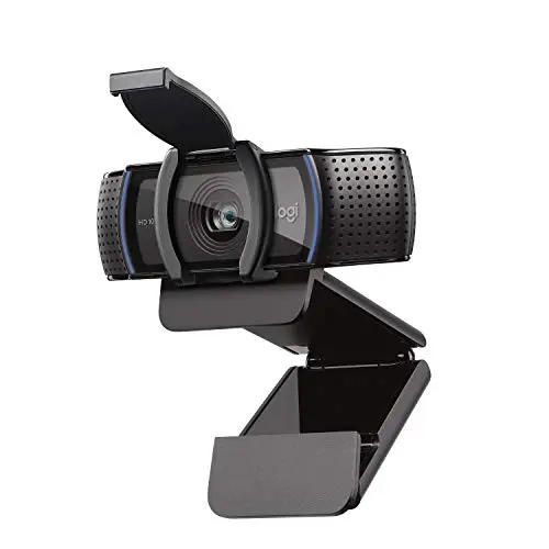 Logitech C920S HD webcam with privacy shutter closed
