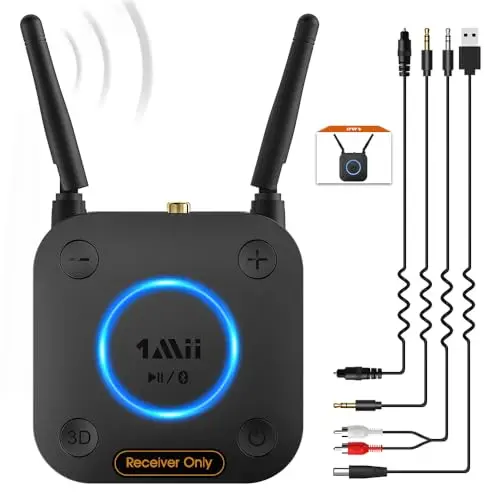 1Mii B06Pro long range Bluetooth receiver with dual antennas and multiple output options
