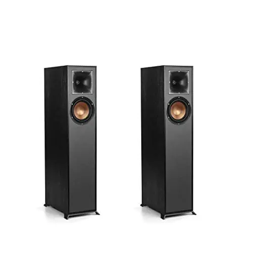 Klipsch R-610F floorstanding speaker pair in black