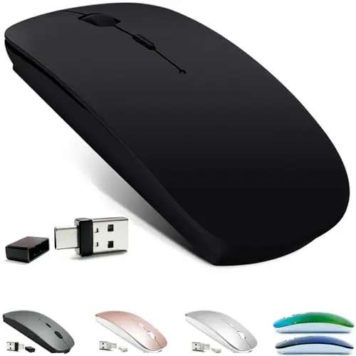 KLO rechargeable Bluetooth wireless mouse in black