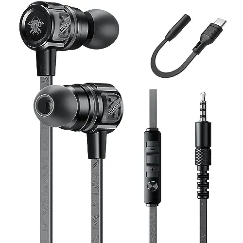 Aitalk gaming earbuds with USB-C and 3.5mm plugs