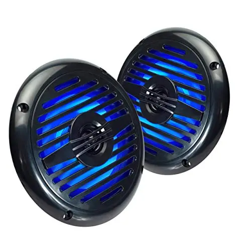 Magnadyne black marine speaker with blue LED lights