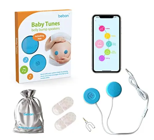 BEBON baby-bump headphones in blue color