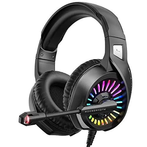 ZIUMIER Z20 gaming headset with RGB lighting and noise-canceling mic