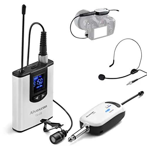 Alvoxcon wireless headset and lavalier microphone system for preaching and teaching