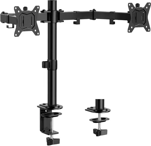 ErGear dual monitor stand with adjustable arms in black
