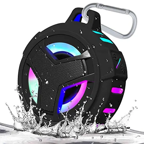 EBODA Bluetooth shower speaker with LED lights in shower