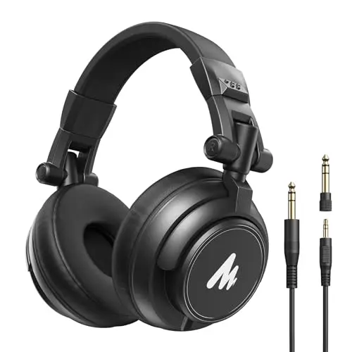 MAONO MH601 black studio headphones with detachable cable