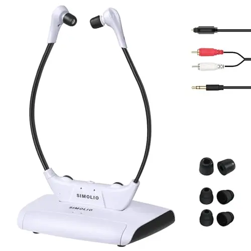 SIMOLIO wireless TV headphones with balance control