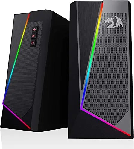 Redragon GS520 RGB desktop speakers with colorful LED modes