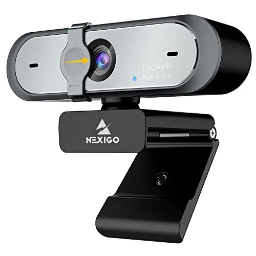 NexiGo N660P webcam with privacy cover and dual microphones